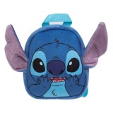 Rucsac de Plus Copii - Stitch cu Urechi 3D, Albastru-Mov, 17.5x7x21 cm