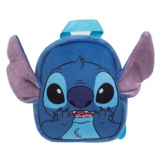 Rucsac de Plus Copii - Stitch cu Urechi 3D, Albastru-Mov, 17.5x7x21 cm