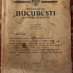 PLANUL UNIREA,MUNICIPIUL BUCURESTI SI IMPREJURIMILE / 1:15000 an 1938/VEZI POZE!