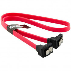 Cablu 4World SATA-II Female - SATA-II Female conector 90 grade 45cm Rosu foto