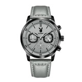Ceas Bărbați Playboy 3065 Gri &ndash; Design Business, Funcții Multiple, Rezistent la Șocuri, Rezistent la Apă 3ATM