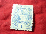 Timbru Guatemala 1886 , 1c Emblema , sarniera, Nestampilat
