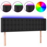 Cumpara ieftin Tablie de pat cu LED, negru, 147x16x78/88 cm, piele ecologica