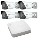 Sistem supraveghere Uniview 4 camere IP 4MP IR 30m NVR 4K 4 canale 8MP SafetyGuard Surveillance, Rovision