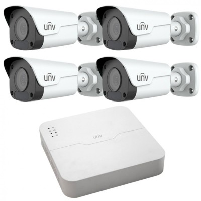 Sistem supraveghere Uniview 4 camere IP 4MP IR 30m NVR 4K 4 canale 8MP SafetyGuard Surveillance foto