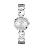 Guess Ceas Damă Quartz 30mm cu Cadran Argintiu și Brățară din Oțel Inoxidabil