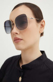 Carolina Herrera ochelari de soare femei, culoarea auriu
