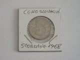 C50 - Moneda foarte veche - Cehoslovacia - 5 kororane - 1968, Europa