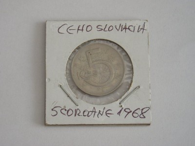 C50 - Moneda foarte veche - Cehoslovacia - 5 kororane - 1968 foto