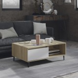 VidaXL Măsuță de cafea alb și stejar Sonoma 90x60x35 cm lemn prelucrat