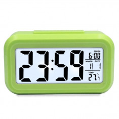 Ceas electronic cu afisare LED, alarma si termometru, verde