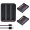 Set 2 acumulatori 2400mAh + incarcator triplu camere actiune Insta360 X4