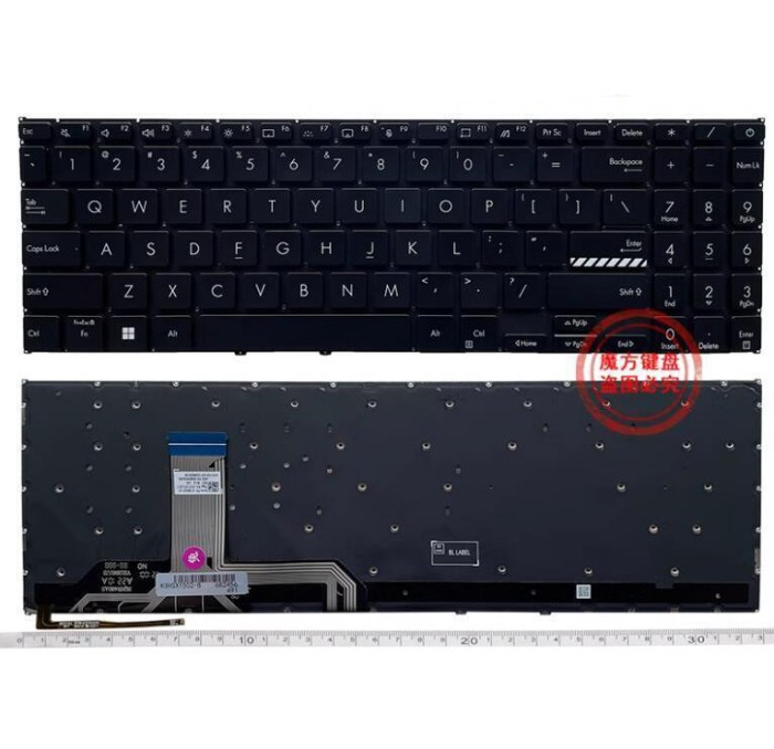 Tastatura Laptop, Asus, VivoBook 15 X1504F, X1504FA, X1504G, X1504GA, X1504V, X1504VA, X1504VAP, X1504Z, X1504ZA, iluminata, neagra, layout US