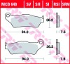 Set placute frana TRW MCB648SI - Gilera Nexus 500cc - MBK Skyliner 125-180cc - Piaggio X9 500 - Yamaha Majesty 125-180cc