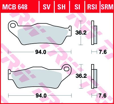 Set placute frana TRW MCB648 - Gilera Nexus 500cc - MBK Skyliner 125-180cc - Piaggio X9 Evolution 500cc - Yamaha Majesty 125-180cc foto