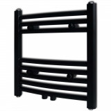 Radiator port-prosop &icirc;ncălzire baie, curbat, 480 x 480 mm, negru