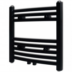 Radiator port-prosop încălzire baie, curbat, 480 x 480 mm, negru