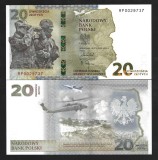 POLONIA 20 ZLOTI / ZLOTYCH 2022 , P - 196a , Protection of the Polish Eastern Borner , UNC , necirculata , in folder bancar
