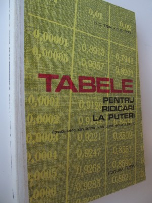 Tabele pentru ridicari la putere - S. D. Tisin , S. S. Tisin foto