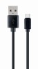 CABLU alimentare si date GEMBIRD, pt. smartphone, USB 2.0 (T) la USB 2.0 Type-C (T), 1m, negru, &quot;CC-USB2-AMCM-1M&quot; (timbru verde 0.08 lei)