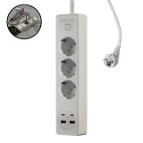 Cumpara ieftin Prelungitor JORTAN OG2203 cu 3 prize, 2 porturi USB si 2 Type C
