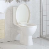 Capac WC Universal vidaXL, Alb, &Icirc;nchidere Silențioasă + Eliberare Rapidă, Polipropilenă, 45.5x37.5cm