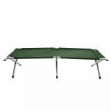 Sezlong camping, pliant, structura metalica, verde, 190 x 65 x 42 cm