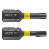 Set biti de impact TX15X25mm 1/4&quot; 2buc. GRAPHITE 56H512 HardWork ToolsRange