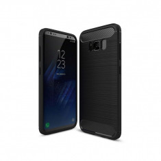 Husa Compatibila cu Samsung Galaxy S8 Techsuit Carbon Silicone Negru