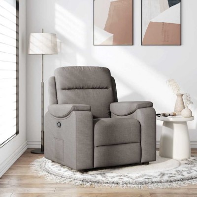 vidaXL Fotoliu rabatabil, gri taupe, material textil foto