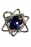 B187c. Pandantiv stea cu Sodalit albastru, fir metalic Argintiu, 2,5 cm