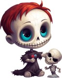 Cumpara ieftin Sticker Decorativ Halloween Alb 75cm, Autoadeziv, PVC, Detasabil, Jungla, Usa