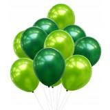 Set 10 baloane din latex chrome, flippy, model party, 23 cm, diferite nuante verde, 2.2 g
