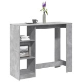 vidaXL Masă de bar cu raft, gri beton, 124x46x103,5 cm, lemn prelucrat 854394
