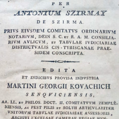 F63-I-Carte rara 1803-Comitatul maghiar Zempleniensis- Antonium Szirmay.