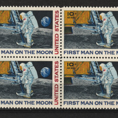 SUA, 1969 | Primul om pe lună - Armstrong - Cosmos | Bloc Scott C76 - MNH | aph