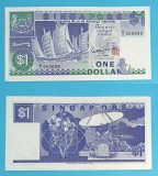 Singapore (p#18) 1 Dollar 1987 &#039;Sha Chuan&#039; UNC serie: B/5 550699