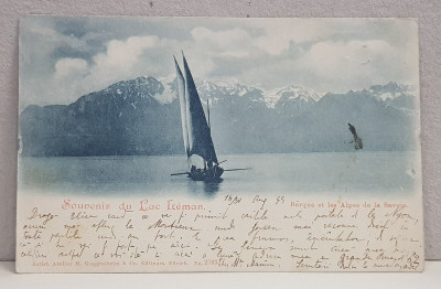 ADELA XENOPOL CATRE ELIZA XENOPOL * , CARTE POSTALA ILUSTRATA , LACUL LEMAN , CIRCULATA , CLASICA , 1899 foto