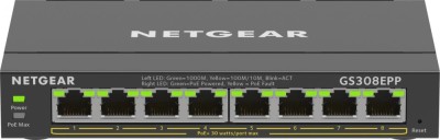 Switch NETGEAR 8-Port Gigabit PoE+ GS308EPP, L2/L3, 10/100/1000 Mbps, Negru foto