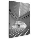 Tablou canvas arhitectura moderna interior in nuante alb negru gri 1039 Tablou canvas pe panza CU RAMA 80x120 cm
