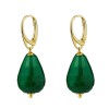 Cercei Argint 925 placat aur, agat verde smarald, Goccia, 4cm, Special Plus, fabricati manual in Italia