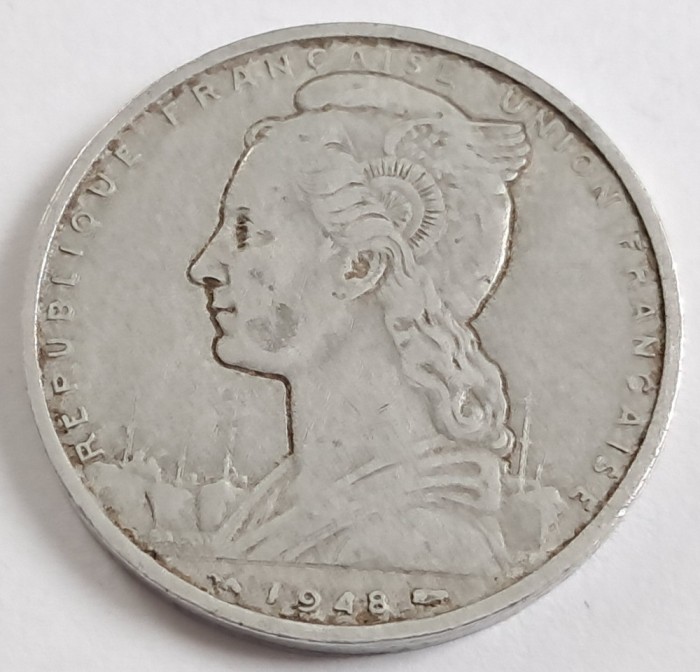 Djibouti (fosta Somalia Franceza ) , 5 Francs 1948