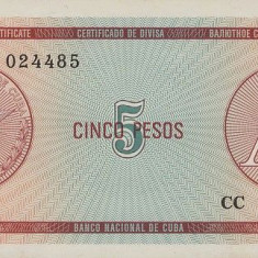 CUBA █ bancnota █ 5 Pesos █ 1985 █ P-FX3 █ Serie A █ UNC █ necirculata