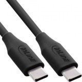 Cablu USB 2.0 type C fast charging silicon 100W Negru 1m, InLine IL35891