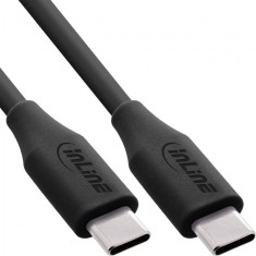 Cablu USB 2.0 type C fast charging silicon 100W Negru 2m, InLine IL35892