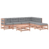 Set mobilier de gradina cu perne, 7 piese, lemn masiv douglas