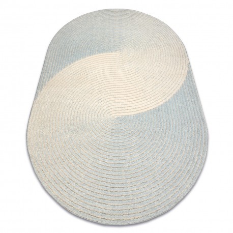 Covor din l&acirc;nă FLUX oval 461.67.AE502 OSTA - Geometric, structural, loft albastru / crem, 200x300 cm