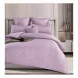 Cumpara ieftin Lenjerie de pat dublu Bumbac Finet cu Carouri 6 Piese cu Elastic, Lila - SIPRT4-07
