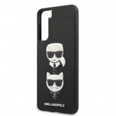 Husa Cover Karl Lagerfeld Saffiano K&C Heads pentru Samsung Galaxy S21 Plus Black