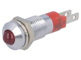 Lampă de control LED roșie 12-14V DC 8.2mm IP40 Metal